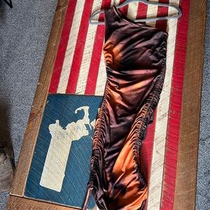 Tie dye one shoulder dress